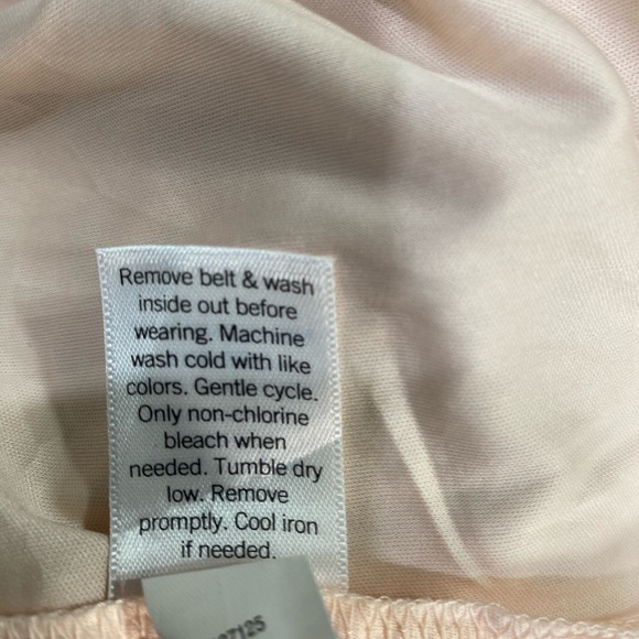 LC Lauren Conrad Blue & Peach Floral Midi Dress Size L, Ruffle Sleeve - Picture 6 of 7